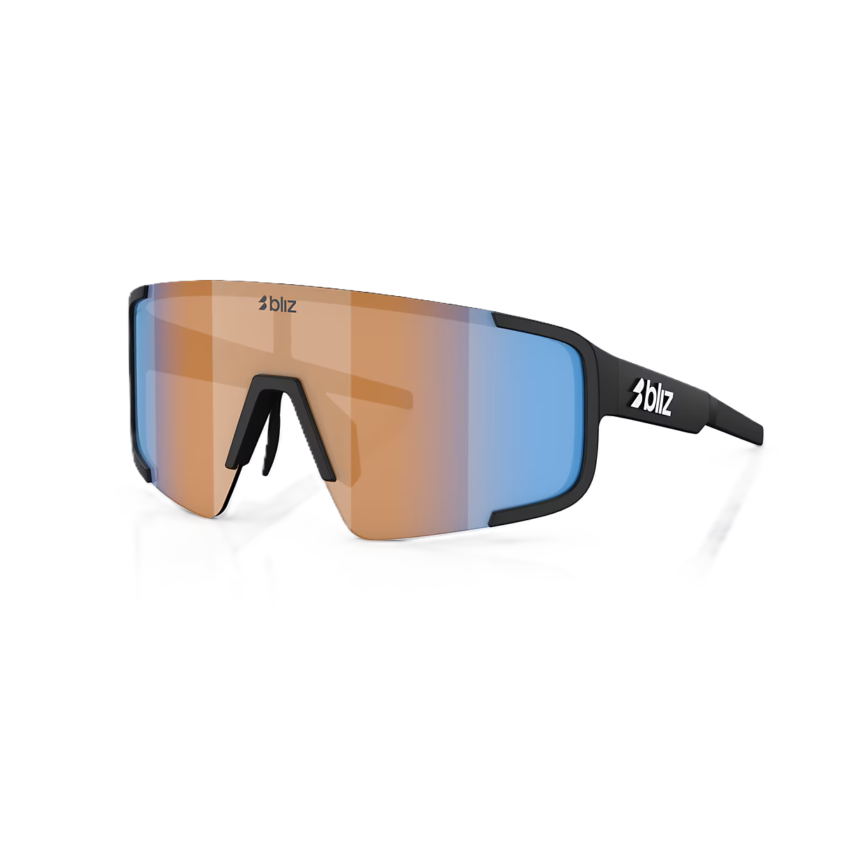 BLIZ P003 SMALL Bril Zwart Mat Nano Optiek Lens Nordic Ligh Coral - Oranje w Blauw Multi