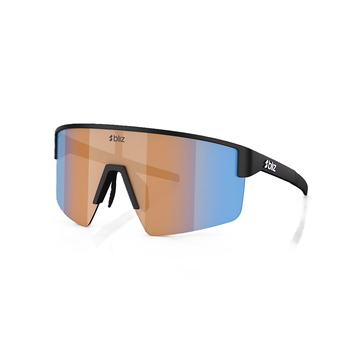 Lunettes BLIZ P004 Noir Matt Verre Coral/Orange Bleu Iridium