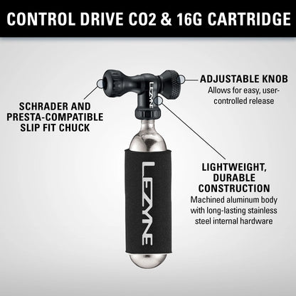 CO2-pompkop LEZYNE CONTROL DRIVE CO2 zwart
