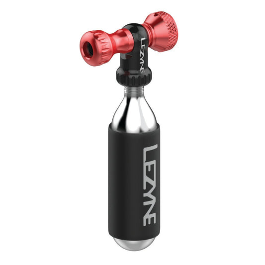 LEZYNE CONTROL DRIVE CO2-pomp + rood CO2-patroon met schroefdraad