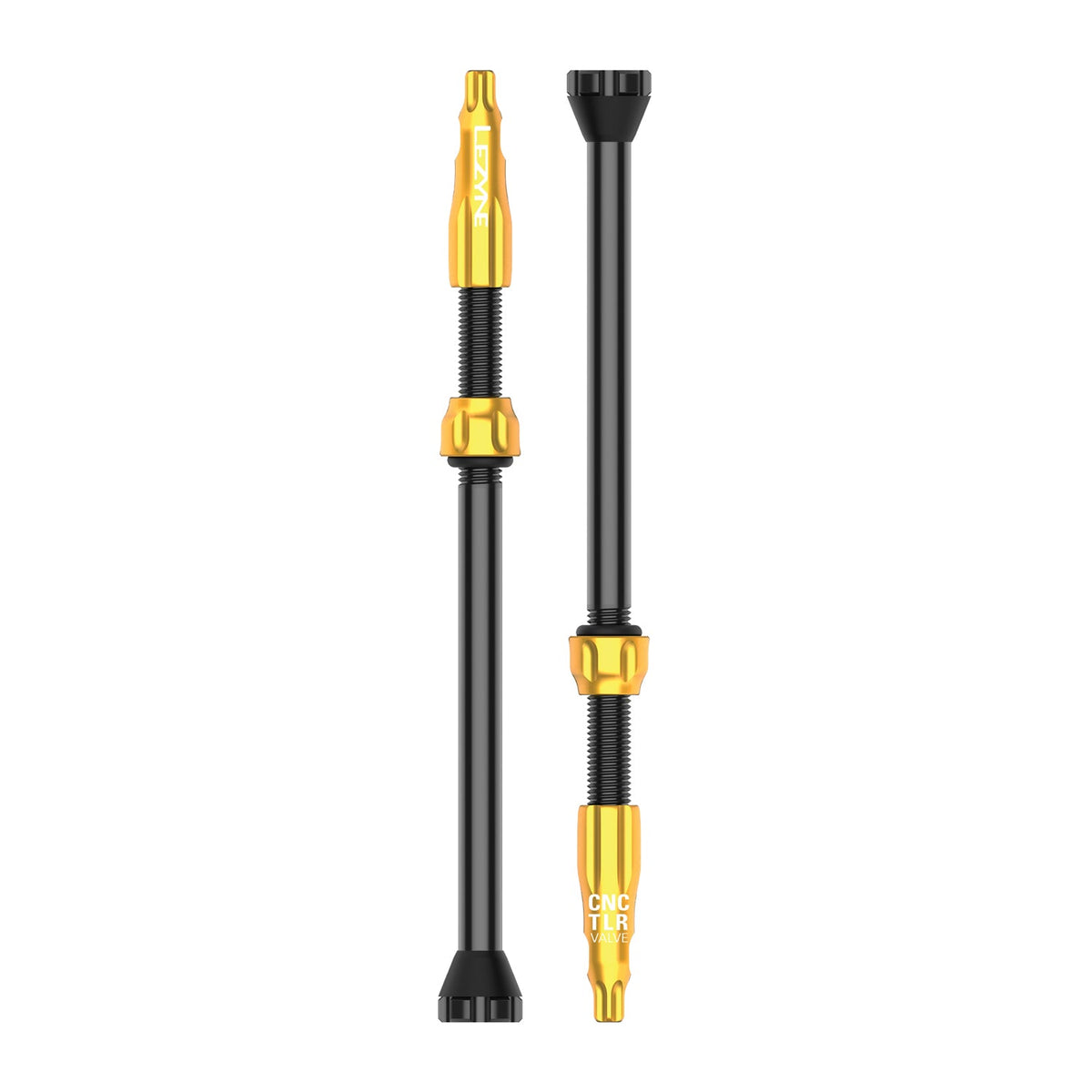 Lot de 2 Valves Tubeless LEZYNE CNC 80mm Or