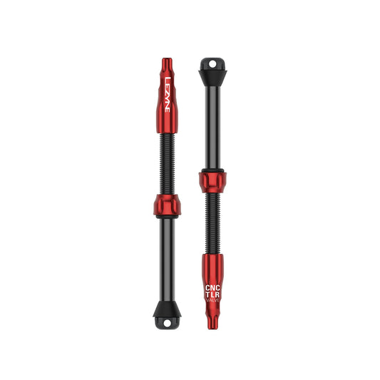 Set van 2 LEZYNE CNC PRO tubeless ventielen 80 mm rood