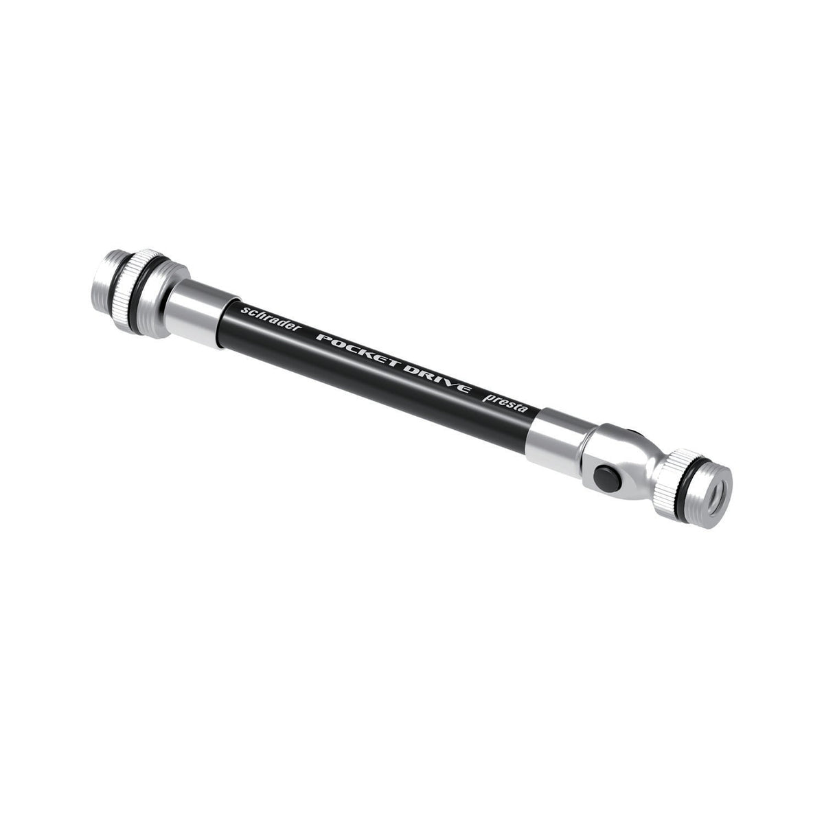 Zwarte/zilveren vervangslang voor LEZYNE ABS Flex Presta/Schrader Pocket Drive Mini
