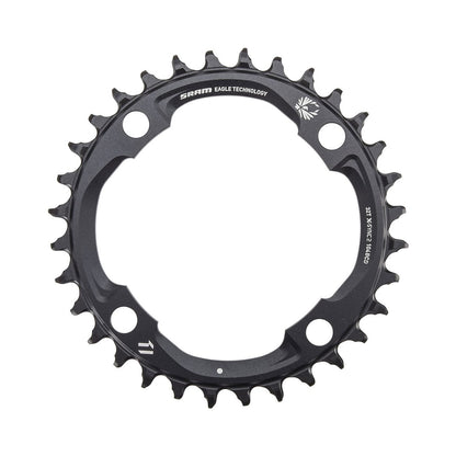 Enkel kettingblad SRAM EAGLE X-SYNC2 12 versnellingen 4 boutgaten 104 mm — kettingblad op witte achtergrond