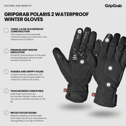 Gants GRIPGRAB POLARIS 2 WATERPROOF WINTER Noir