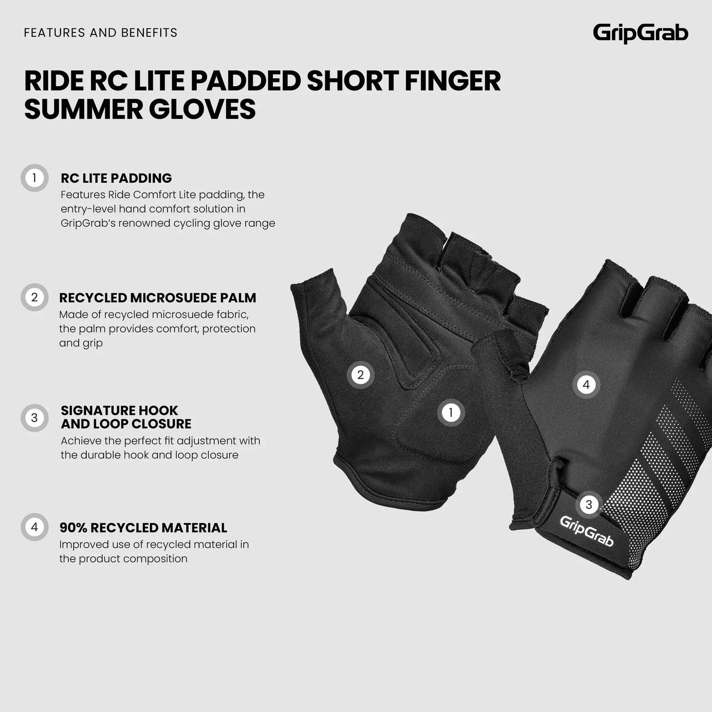 Gants Courts GRIPGRAB RIDE LITE Jaune
