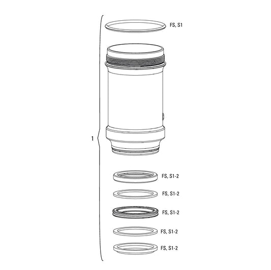 ROCKSHOX-luchtkamer 165x38 mm voor demper #11.4118.033.009