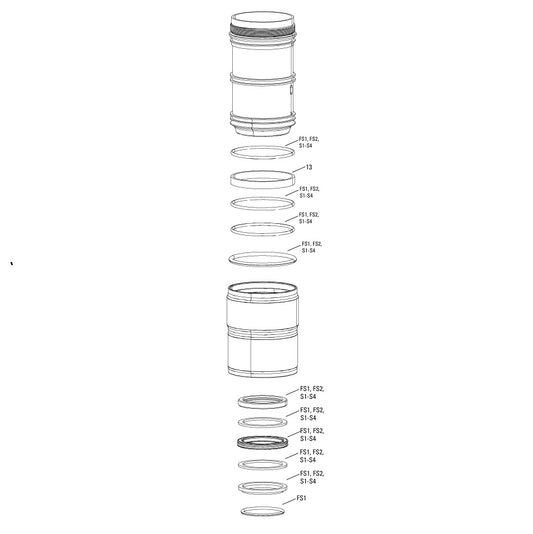 ROCKSHOX DEBONAIR-luchtkamer 184x44 mm voor demper #11.4118.033.029