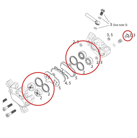 Zuigerset voor SRAM MAVEN Ultimate/Zilver/Brons remklauw