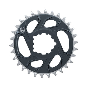 Plateau Mono SRAM EAGLE X-SYNC 2 BOOST 11/12V Direct Mount Offset 3mm Lunargrey — vue du plateau sur fond blanc