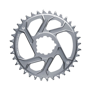 Plateau Mono SRAM  EAGLE X-SYNC 2 BOOST 11/12V Direct Mount Offset 3mm Gris — vue du plateau sur fond blanc