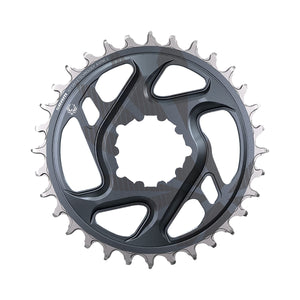 Plateau Mono SRAM X-SYNC 2 EAGLE 12V Direct Mount Offset 6mm Lunar Grey — vue du plateau sur fond blanc
