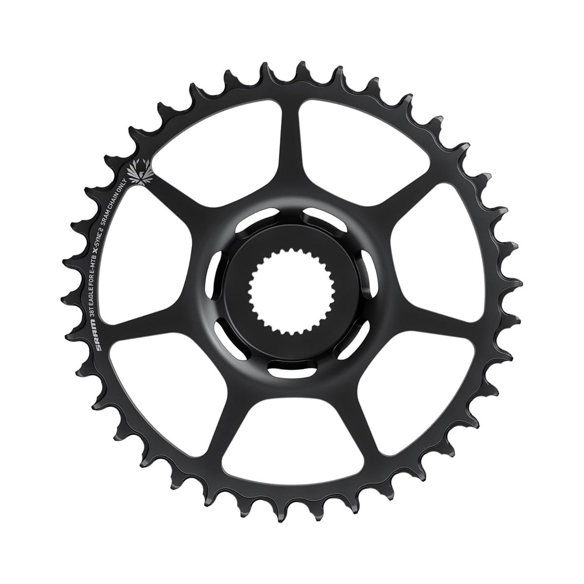 Enkel kettingblad voor elektrische fiets SRAM X-SYNC 2 EAGLE BOSCH GEN4 11/12 versnellingen Direct Mount Boost staal — kettingblad op witte achtergrond