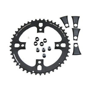 Buitenblad STRONGLIGHT CT² SHIMANO XTR M970 9 versnellingen 4 boutgaten 104 mm — kettingblad op witte achtergrond