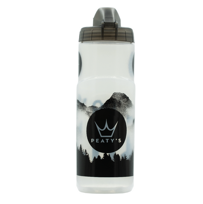 Bidon- en Bidondhouderkit PEATY'S X FIDLOCK Mountains (600ml) Transparant