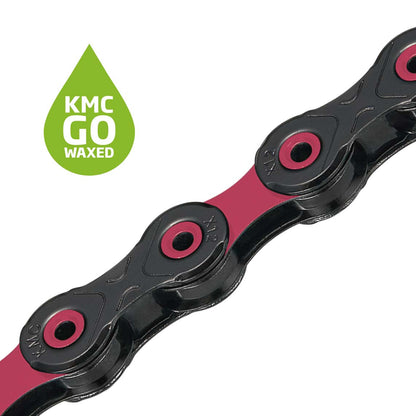 Chaîne 12V KMC DLC12 Waxed Noir/Rose Ciré