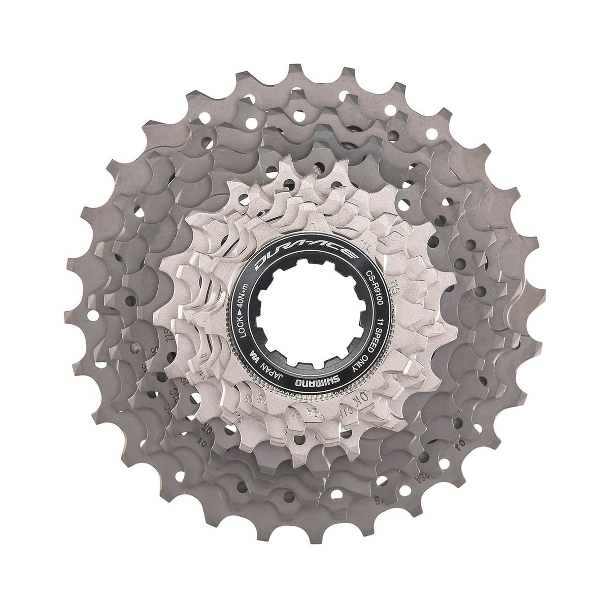 SHIMANO DURA-ACE R9100 cassette met 11 versnellingen – hoofdfoto op witte achtergrond