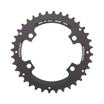 Plateau Extérieur STRONGLIGHT Shimano XT M8000/SLX M7000 11V 4 Trous 96mm — vue du plateau sur fond blanc