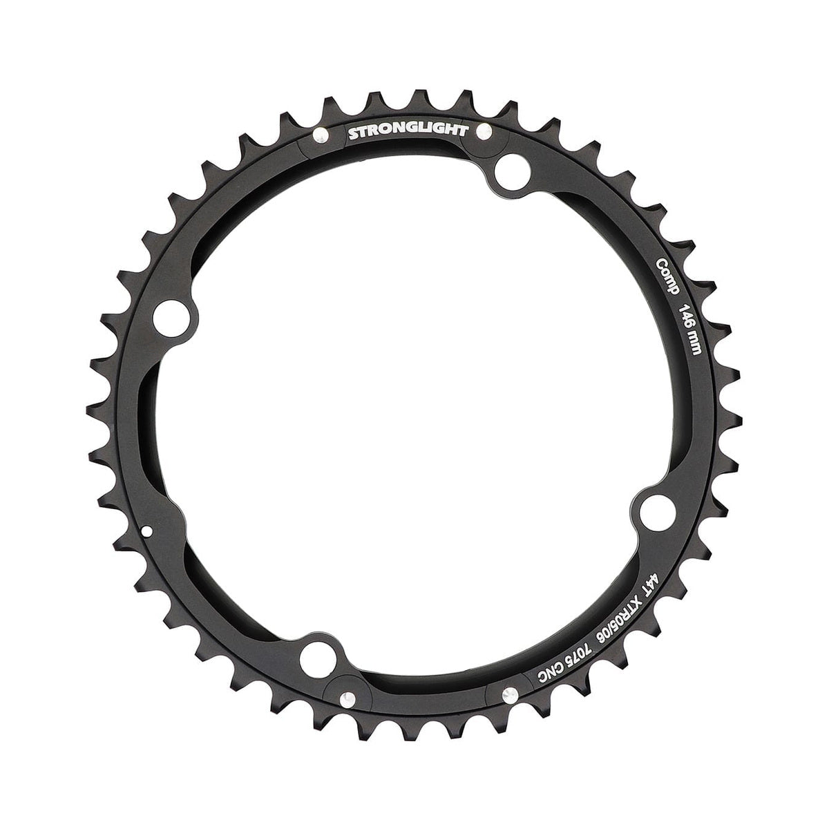 Plateau Extérieur STRONGLIGHT SHIMANO XTR M960 9V 4 Trous 146mm — vue du plateau sur fond blanc