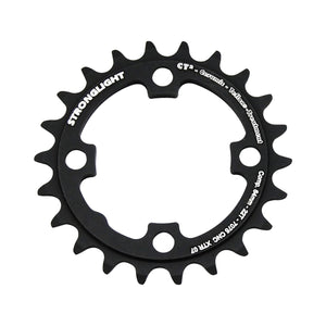 Binnenblad STRONGLIGHT CT² SHIMANO XTR M970 9 versnellingen 4 boutgaten 64 mm — kettingblad op witte achtergrond