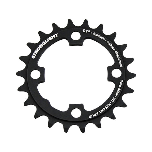 Binnenblad STRONGLIGHT CT² SHIMANO XTR M970 9 versnellingen 4 boutgaten 64 mm — kettingblad op witte achtergrond