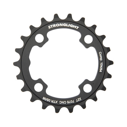 Binnenblad STRONGLIGHT SHIMANO XTR M960 9 versnellingen 4 boutgaten 64 mm — kettingblad op witte achtergrond