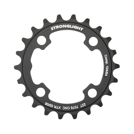 Binnenblad STRONGLIGHT SHIMANO XTR M960 9 versnellingen 4 boutgaten 64 mm — kettingblad op witte achtergrond