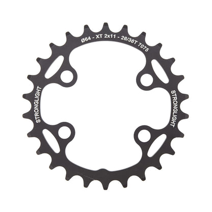 Binnenblad STRONGLIGHT Shimano XT M8000/SLX M7000 11 versnellingen 4 boutgaten 64 mm — kettingblad op witte achtergrond