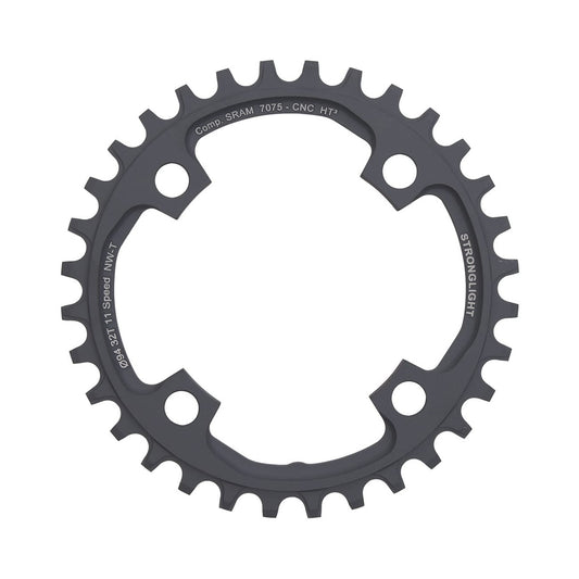 Enkel kettingblad STRONGLIGHT HT3 NARROW WIDE Sram X01 11 versnellingen 4 boutgaten 94 mm — kettingblad op witte achtergrond