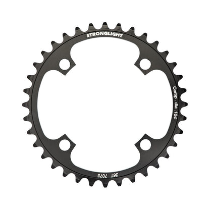 Plateau Mono STRONGLIGHT ALU 7075 DH 8/9V 4 Trous 104mm — vue du plateau sur fond blanc