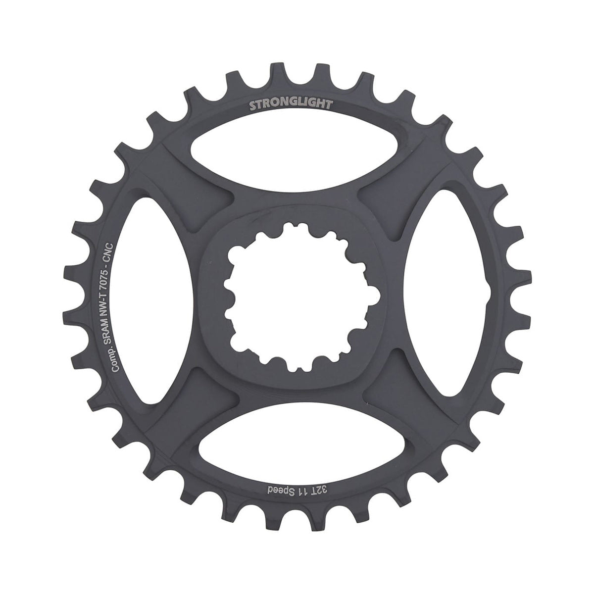Enkel kettingblad STRONGLIGHT HT3 NARROW WIDE 11 versnellingen Sram Direct Mount offset 6 mm — kettingblad op witte achtergrond