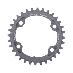 Plateau Mono STRONGLIGHT HT3 NARROW WIDE Shimano XTR M9000/M9020/XT M8000 11V 4 Trous 96mm — vue du plateau sur fond blanc