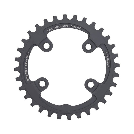 Enkel kettingblad STRONGLIGHT HT3 NARROW WIDE Sram XX1 11 versnellingen 4 boutgaten 76 mm — kettingblad op witte achtergrond