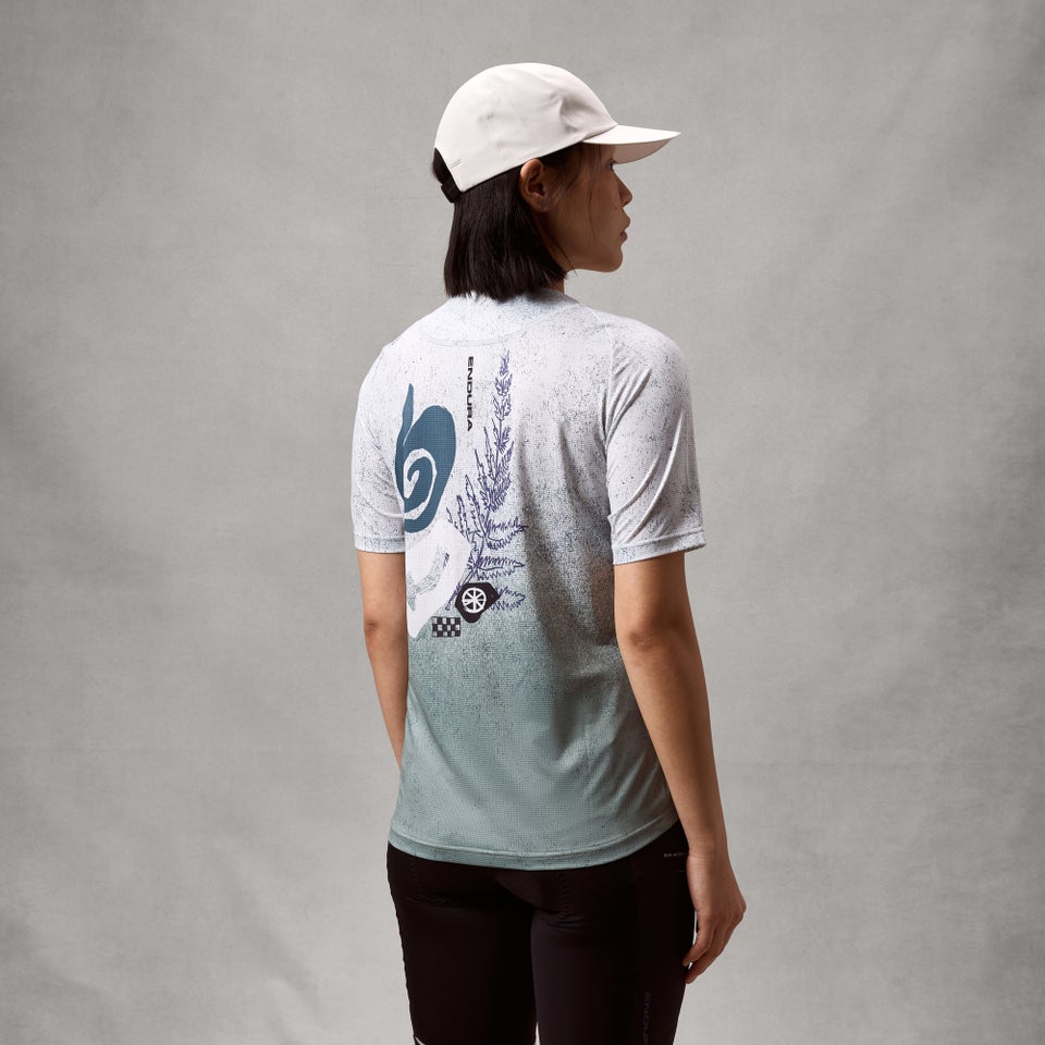 ENDURA SINGLETRACK PRINT TEE Dames Trui met korte mouwen Aero Blue