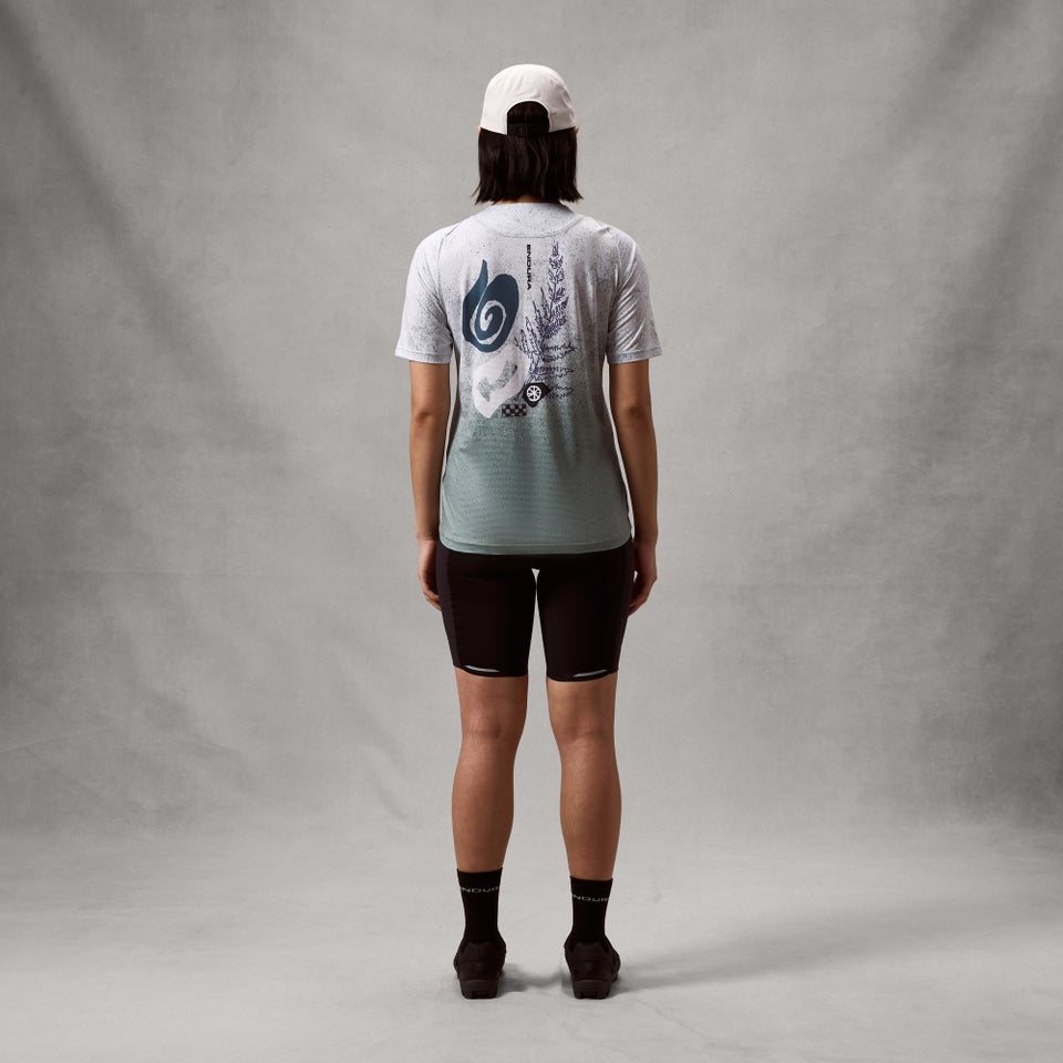 ENDURA SINGLETRACK PRINT TEE Dames Trui met korte mouwen Aero Blue