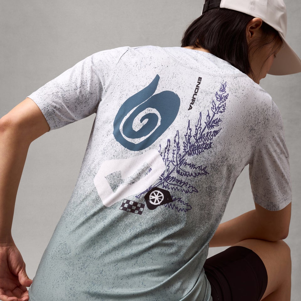 ENDURA SINGLETRACK PRINT TEE Dames Trui met korte mouwen Aero Blue