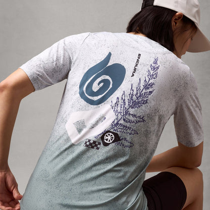 Maillot ENDURA SINGLETRACK PRINT Manches Courtes Femme Aero Blue
