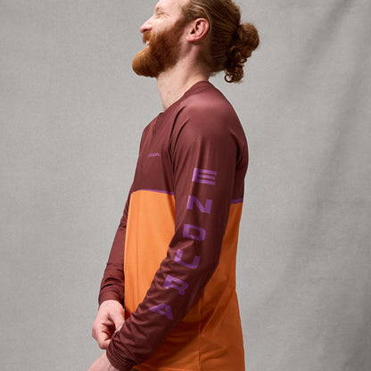 Shirt ENDURA SINGLETRACK CORE PRINTED Lange Mouwen End Orange