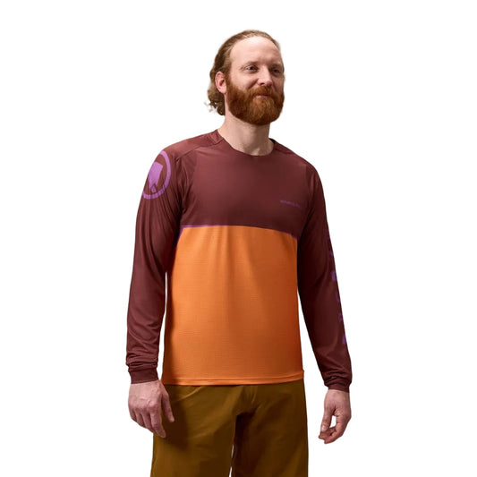 Maillot  ENDURA SINGLETRACK CORE PRINTED Manches Longues End Orange