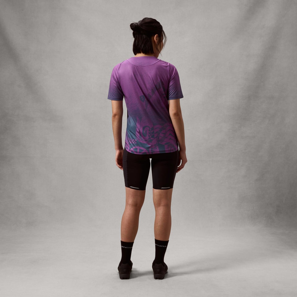 ENDURA SINGLETRACK PRINT Korte mouwen Jersey End Purple voor dames