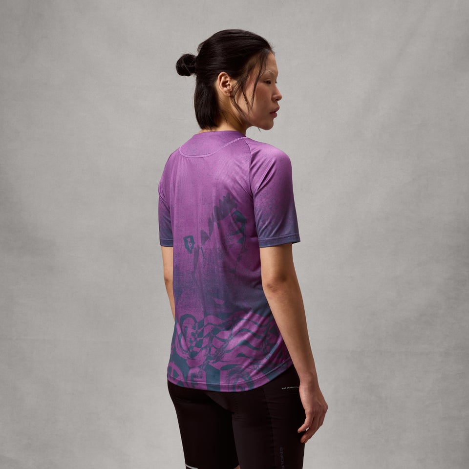 ENDURA SINGLETRACK PRINT Korte mouwen Jersey End Purple voor dames