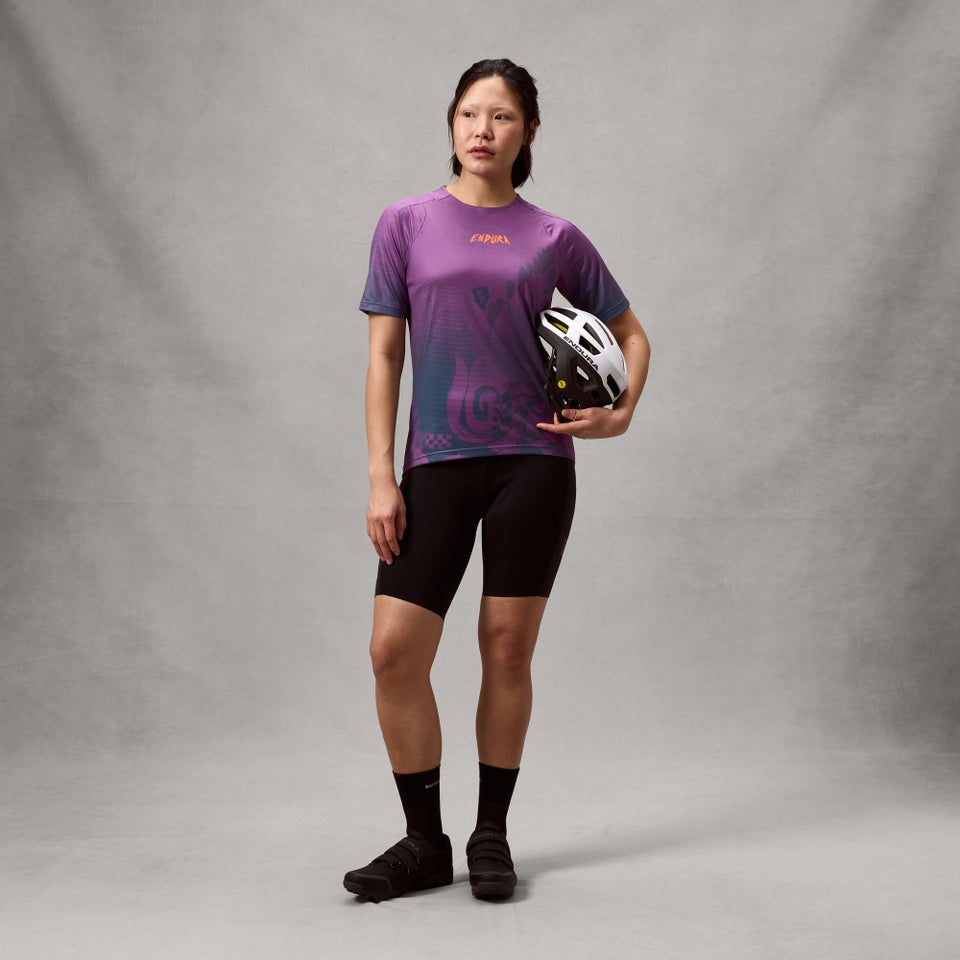 ENDURA SINGLETRACK PRINT Korte mouwen Jersey End Purple voor dames