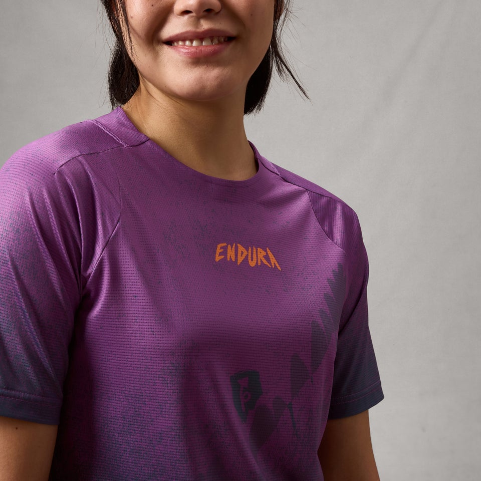 ENDURA SINGLETRACK PRINT Korte mouwen Jersey End Purple voor dames