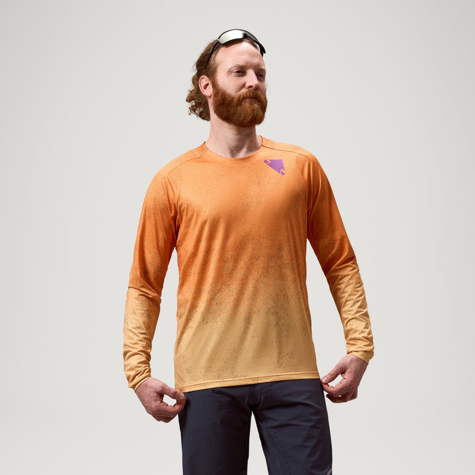 ENDURA SINGLETRACK PRINT Jersey Lange Mouw Einde Oranje