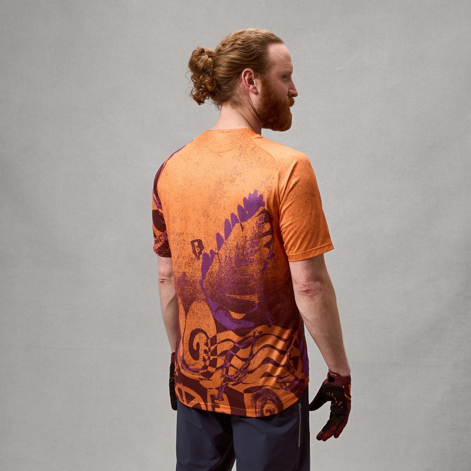 ENDURA SINGLETRACK PRINT Korte Mouw Jersey Einde Oranje