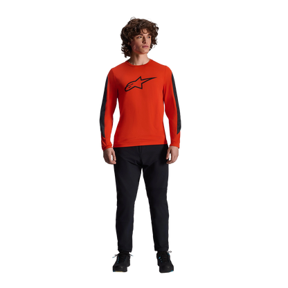 Maillot ALPINESTARS A-DURA INSET ASTAR Lange Mouwen Oranje