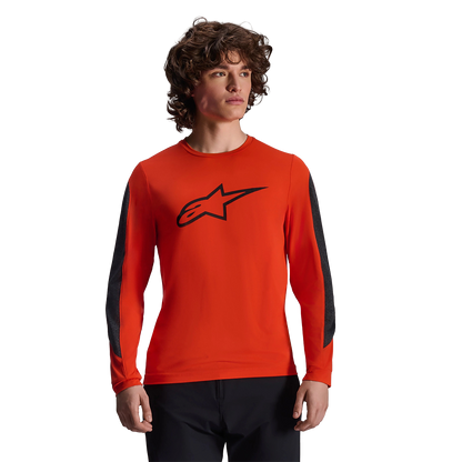 Maillot ALPINESTARS A-DURA INSET ASTAR Lange Mouwen Oranje