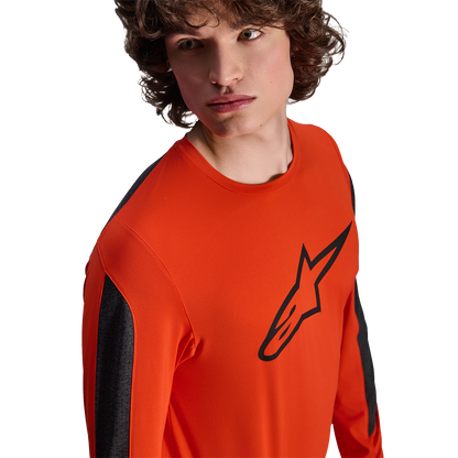 Maillot ALPINESTARS A-DURA INSET ASTAR Lange Mouwen Oranje