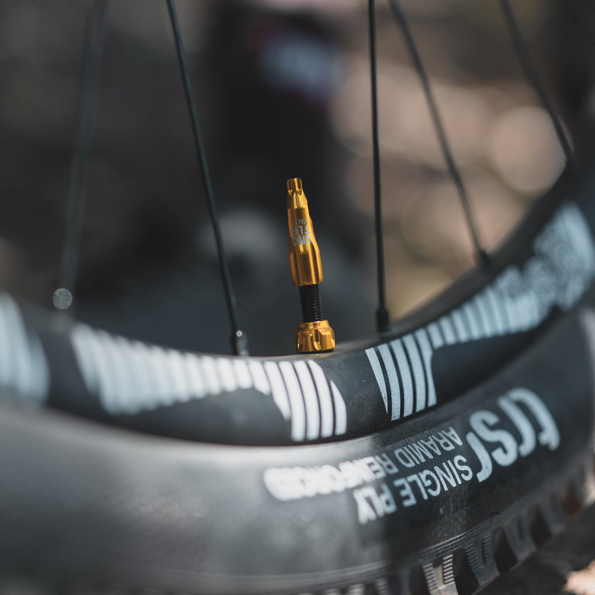 Lot de 2 Valves Tubeless LEZYNE CNC 80mm Or