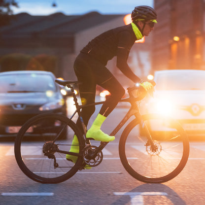 GripGrab Primavera gebreide overschoenen voor lente en herfst voor racefietsschoenen geel